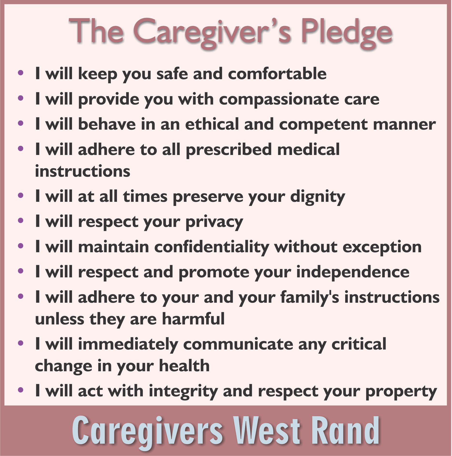caregivers westrand
